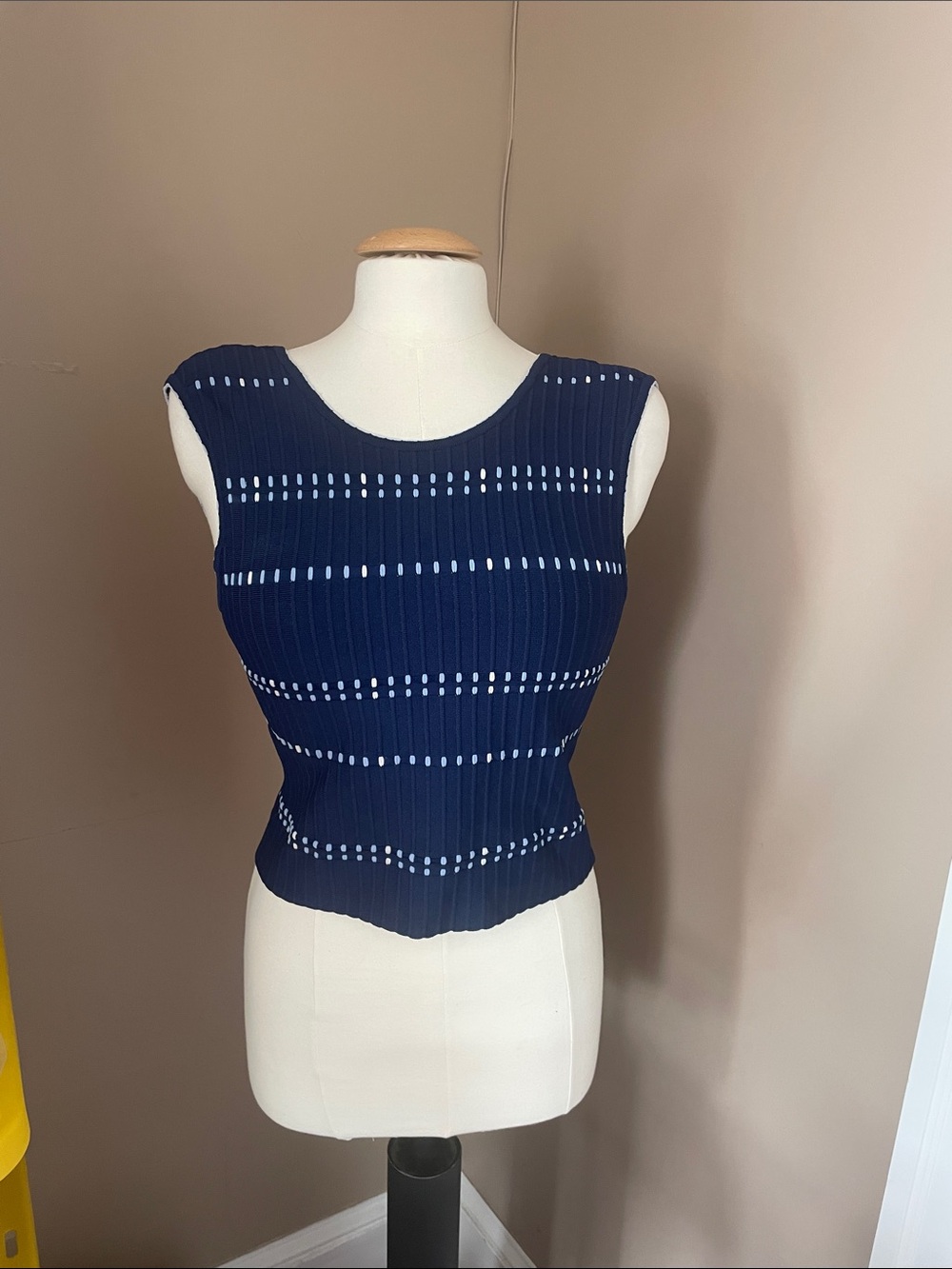 Sandro Paris Navy Sleeveless Knit Tank Top size M